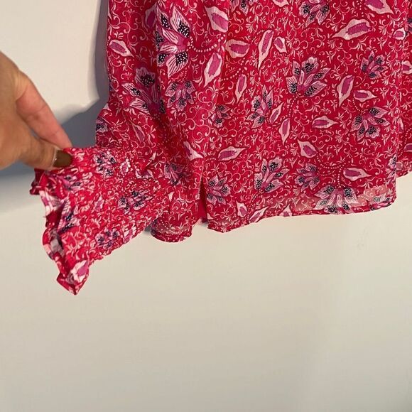 Joie Blouse. Size Small. Pink Floral Mock Neck. - Picture 2 of 7